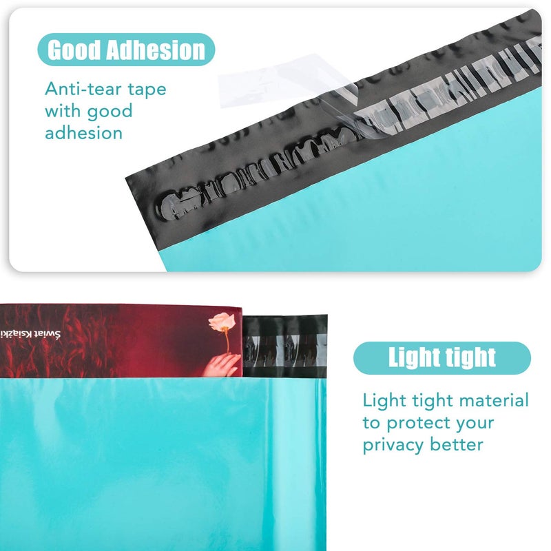 Metronic Poly Mailers 12x15.5 100 Pack Teal, Medium Size Shipping Bags for Clothing, Strong Self-Seal Mailers Poly Bags Shipping Envelopes, Thick Mailing Bags Package Bags bulk for Small Business - Image 2